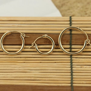14K Gold Filled Eurowire Hoop Earring, Gold Filled Ear Hoops, Earring Component, Earwire Hoops 15mm 19mm 22mm 29mm 35mm