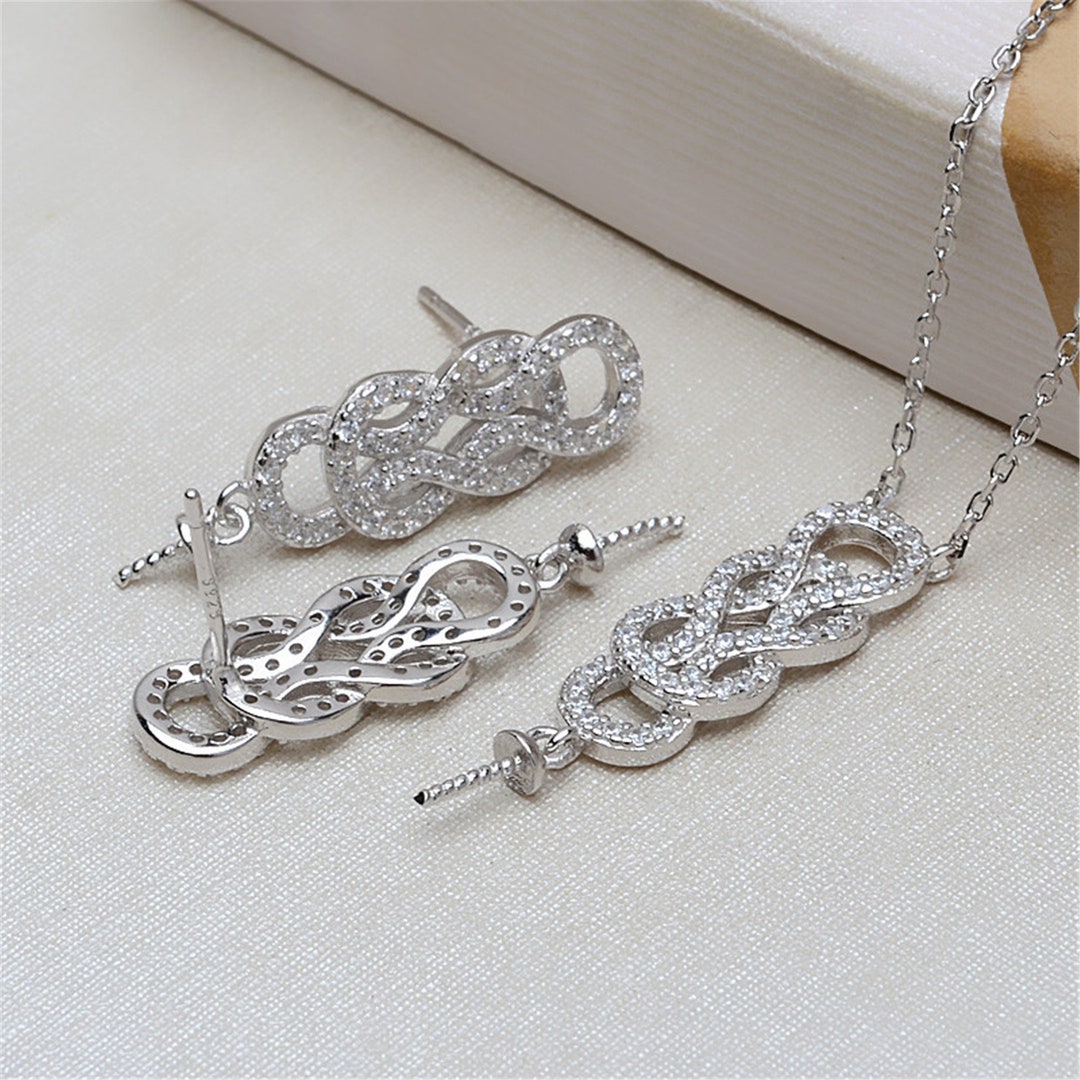 Parure De Bijoux Vintage Argent 925 - Pendentif Et Boucles D'oreilles Motif Aztèque - Occasion