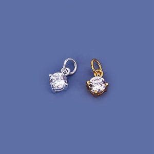 Sterling Silver Diamond Charm, s925 Silver Diamond Charm For Jewelry Making Supplies, Bracelet Charm, Zircon Charm