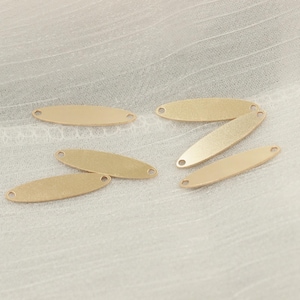 14K Gold Filled Oval Connector Charms, Gold Filled Connector Tags, Blank Oval Tags, Oval Tag Charm, Extension Chain Ends, Chain Extender End