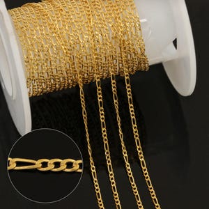 1meter 14K Gold Filled Figaro Chain, Gold Filled Figaro Chain For Jewelry Making, Unfinished Figaro Chain for Necklace Bracelet 3.5mm