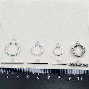 Sterlingzilveren kapittelsluitingen, 925 zilveren ronde kapittelsluiting, gewone kapittelsluiting, armbandsluiting, kettingsluiting, cirkel 10 mm 12 mm 13 mm 15 mm