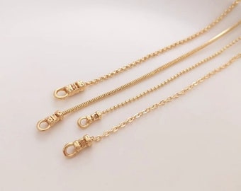 Extremo de engarce chapado en oro de 14 quilates, cuenta de engarce con extremo dorado, hebilla de cadena de engarce con extremo de cuerda de cuero, cuentas de extremo de cierre de cadena de 1 mm, 1,5 mm y 2 mm