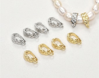 Zapięcia owalne w kratkę ze złota 14K, zapięcie zatrzaskowe, owalne zapięcie zawiasowe, zapięcia zatrzaskowe, zapięcie sprężynowe do artykułów jubilerskich