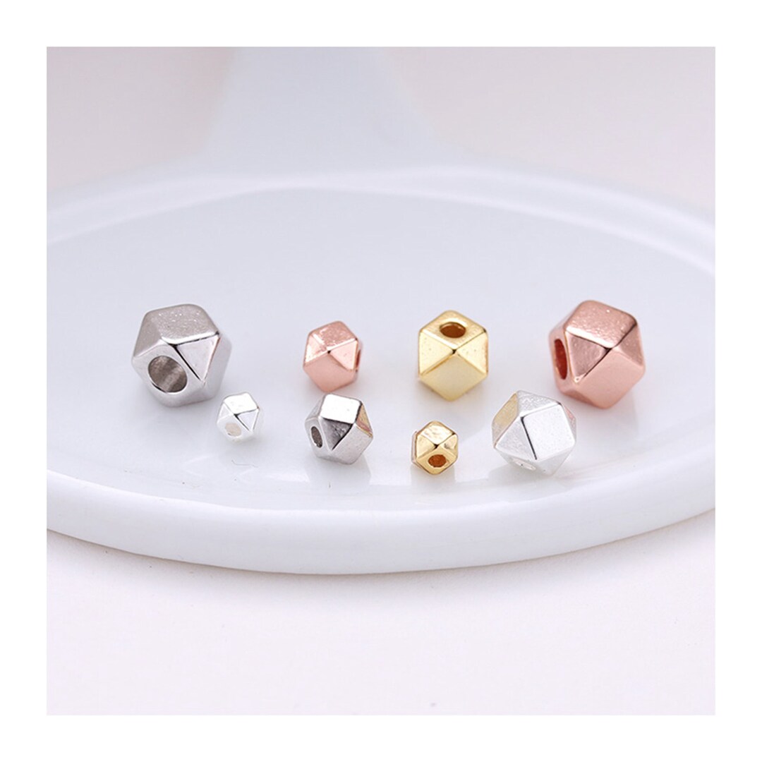 Sterling Silver Beads, Sterling Silver Faceted Beads, S925 Silver Beads