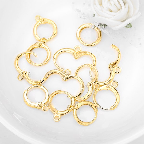 Gold Plated Earring Plain Leverback, Gold Plated Ear Wire Plain Lever Back,Simple Earring, Lever Back Earring Wire, Round Earring Findings