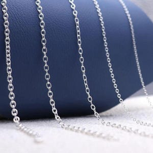 Sterling Silver Round Cable Chain, Unfinished Cable Chain, Bulk Cable Chain, Cable Chain 1.1mm 1.45mm 2.15mm 2.3mm 2.5mm, Necklace Bracelet