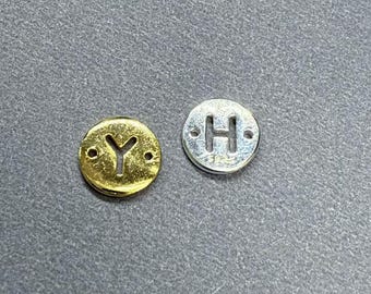 Sterling Silver Letter Beads, Sterling Silver Alphabet Beads, s925 Silver Letter Beads, Round Letter Beads, Bracelet Beads