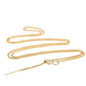 14K Gold Filled Box Chain with Spring Ring Clasp Silicone Bead, Gold Filled Box Necklace Chain, Finished Box Bracelet Chain 1.1mm