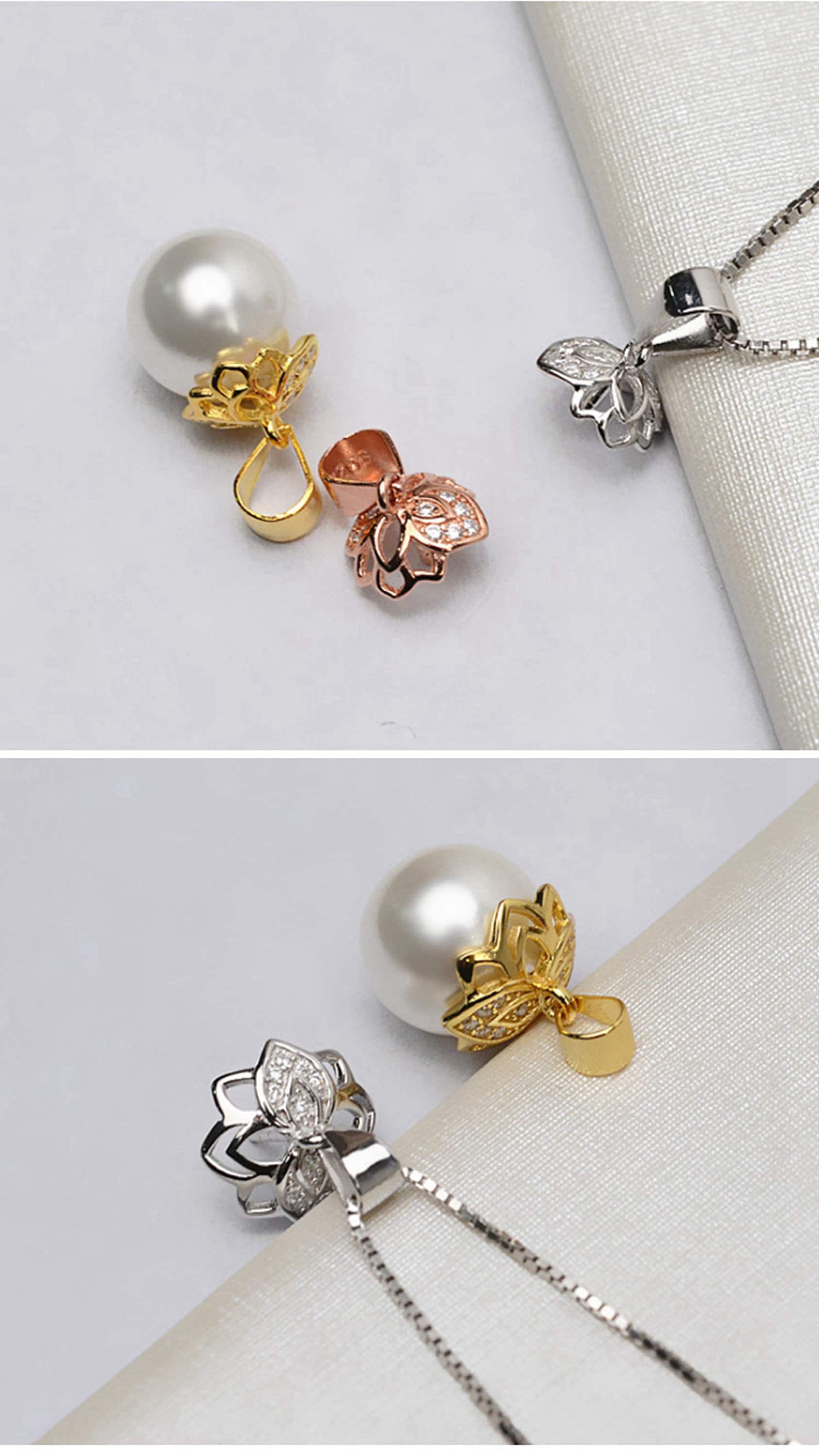 Belle épingle à Fleur En Argent Sterling Avec Perles Fines - Occasion