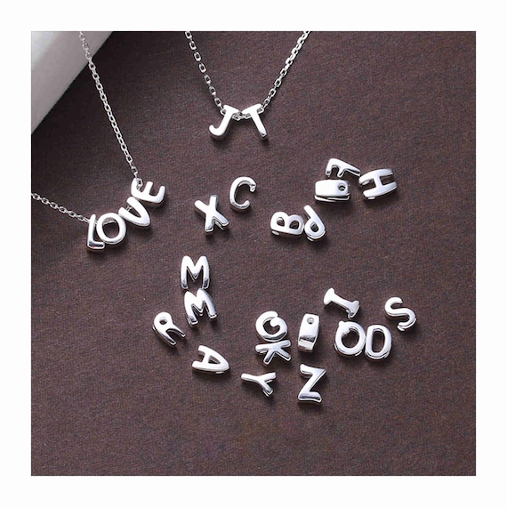6mm Sterling Silver Letter Beads