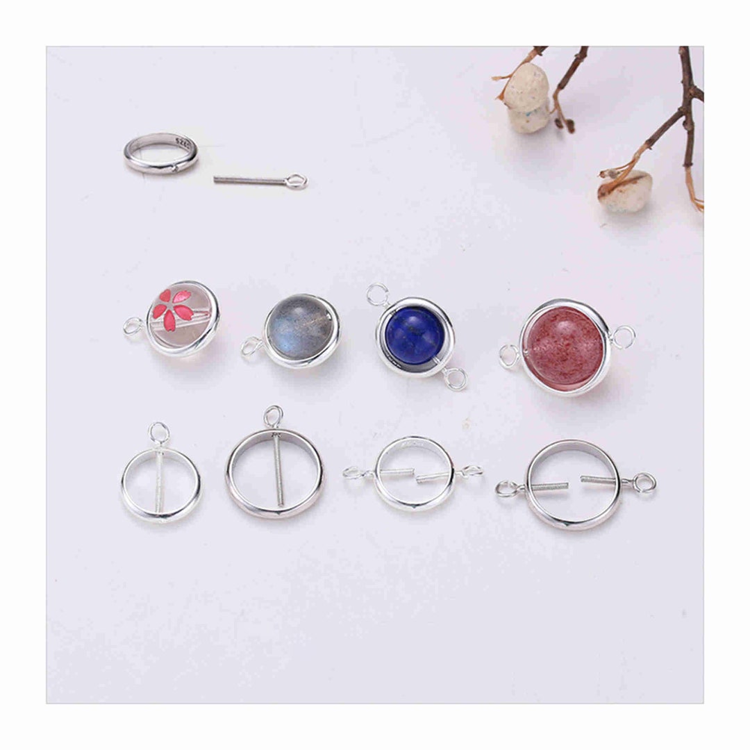 Sterling Silver Bead Frames Fits for 6mm 8mm 10mm Round Beads, S925