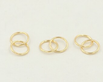 14K Gold Filled Sparkle Interlocking Ring, Gold Filled Overlap Closed Jump Ring, Gold Filled Sparkle Connector Ring, Jewelry Finding