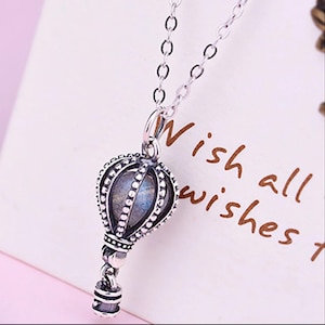 Sterling Silver Hot Air Balloon Charm Pendant, Travel Bracelet, Adventure Necklace, Wanderlust Earring,Small Charm,Sky Jewelry,Journey Charm