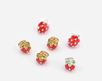 Sterling Silver Strawberry Charm, s925 Silver Strawberry Charm For Jewelry Making Supplies, Bracelet Charm, Earring Charm, Necklace Charm