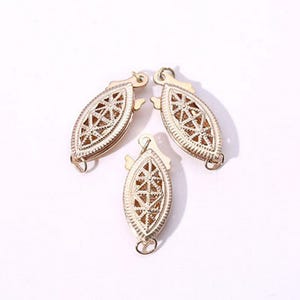 14K Gold gefüllt Oval filigrane Perle Verschluss, Geometrische Box Verschluss, Oval Verschluss, Armband Verschluss, Halskette Verschluss, hohle filigrane Perle Verschluss