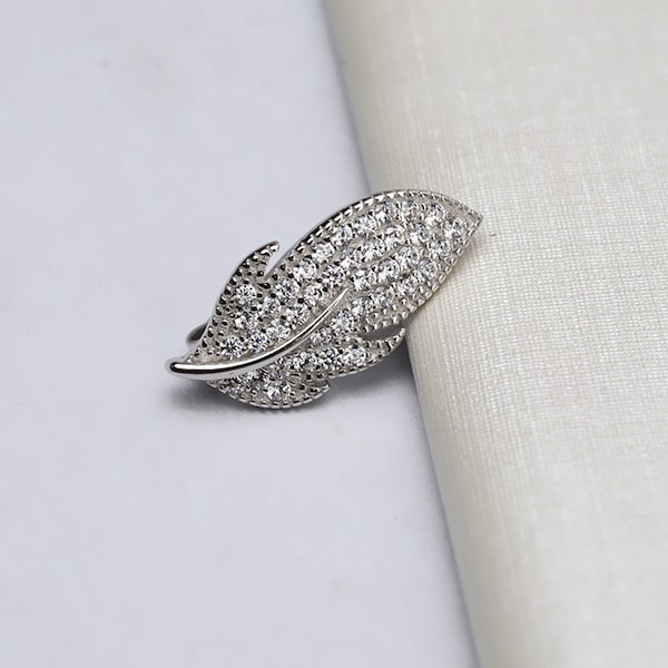 Sterling Silver CZ Zircon Leaf Clasps, s925 Silver Leaf Clasp For Jewelry Making Supplies, Bracelet Clasp, Necklace Clasp, Leaf Clasp Buckle