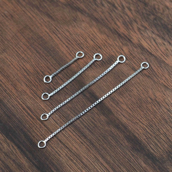Sterling Silver Box Chain Threaders, s925 Silver Chain Earring Threader For Jewelry Making Supplies, Threader Earrings Charms
