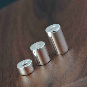 Sterling Silver Cylinder Beads, Tube Bead, Craft Bead, Boho Bead, Plain Bead, Bracelet Spacer, Ethnic Bead, Native Bead, Indigenous Bead