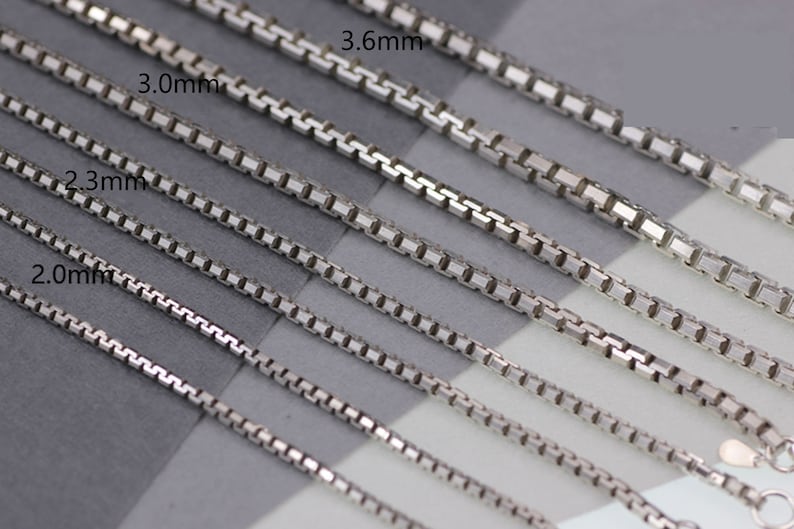 Sterling Silver Box Chain, S925 Silver Box Chain for Jewelry Making ...