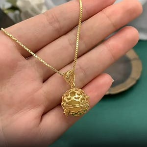 Sterling Silver Ball Locket Charm, s925 Silver Sachet Ball Locket Charm For Jewelry Making Supplies, Flower Prayer Box, Wish Box, Memory Box