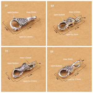 Sterling Silver Lobster Clasp, s925 Silver Lobster Clasps For Jewelry Making Supplies, Bracelet Lobster Claw Clasps image 5