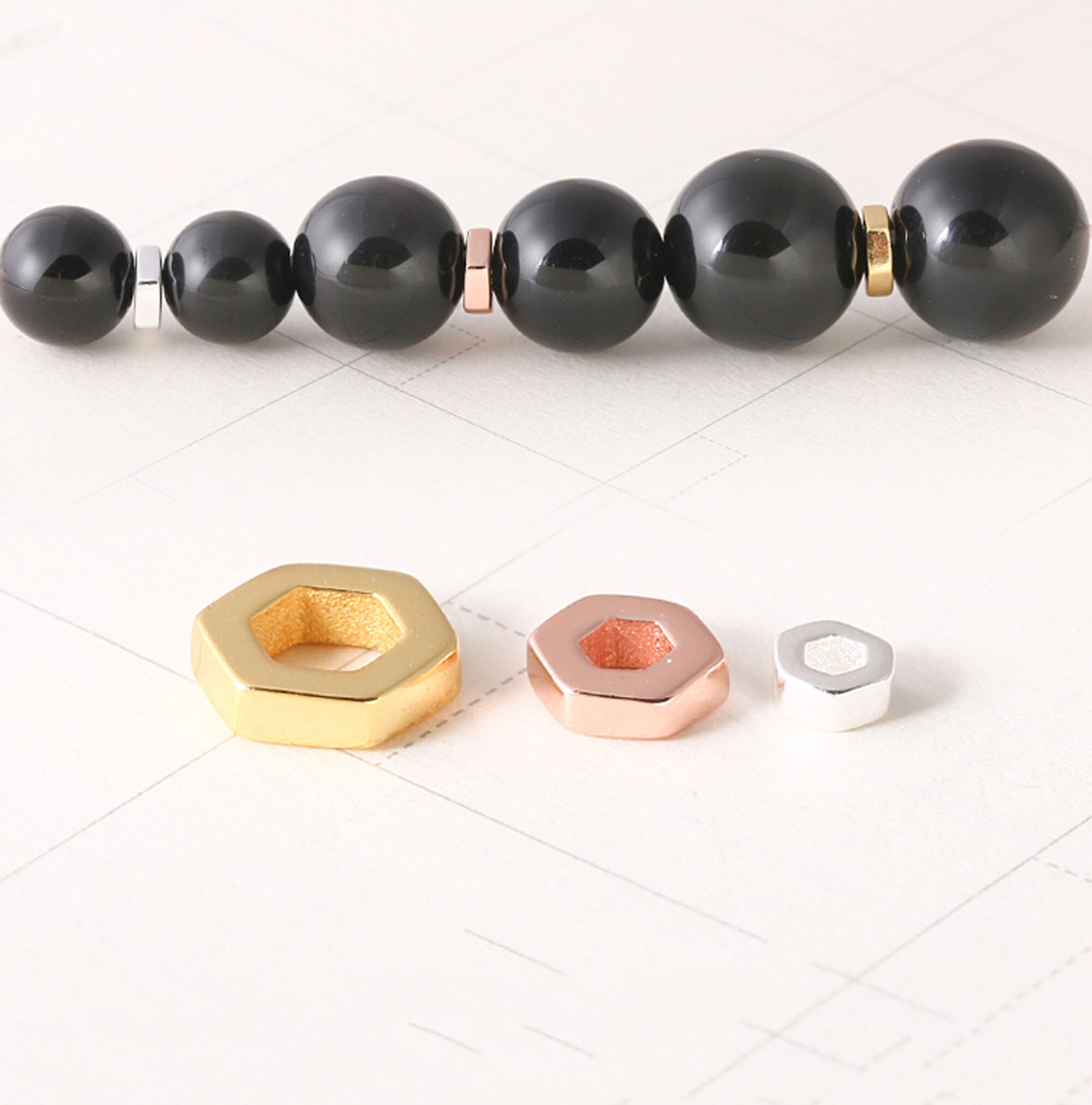 8mm Hexagon Flat Hematite Round Beads, Black Hematite Beads,Matte Hematite  Gemstone Beads ,Approx 15.5 Inch Strand