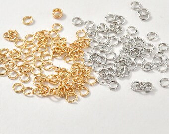 14K Gold Plated Open Jump Ring, Gold Tone Round Jump Ring, Plain Jump Ring, Bracelet Necklace & Earring Connector Jump Ring 3mm 4mm 5mm 7mm