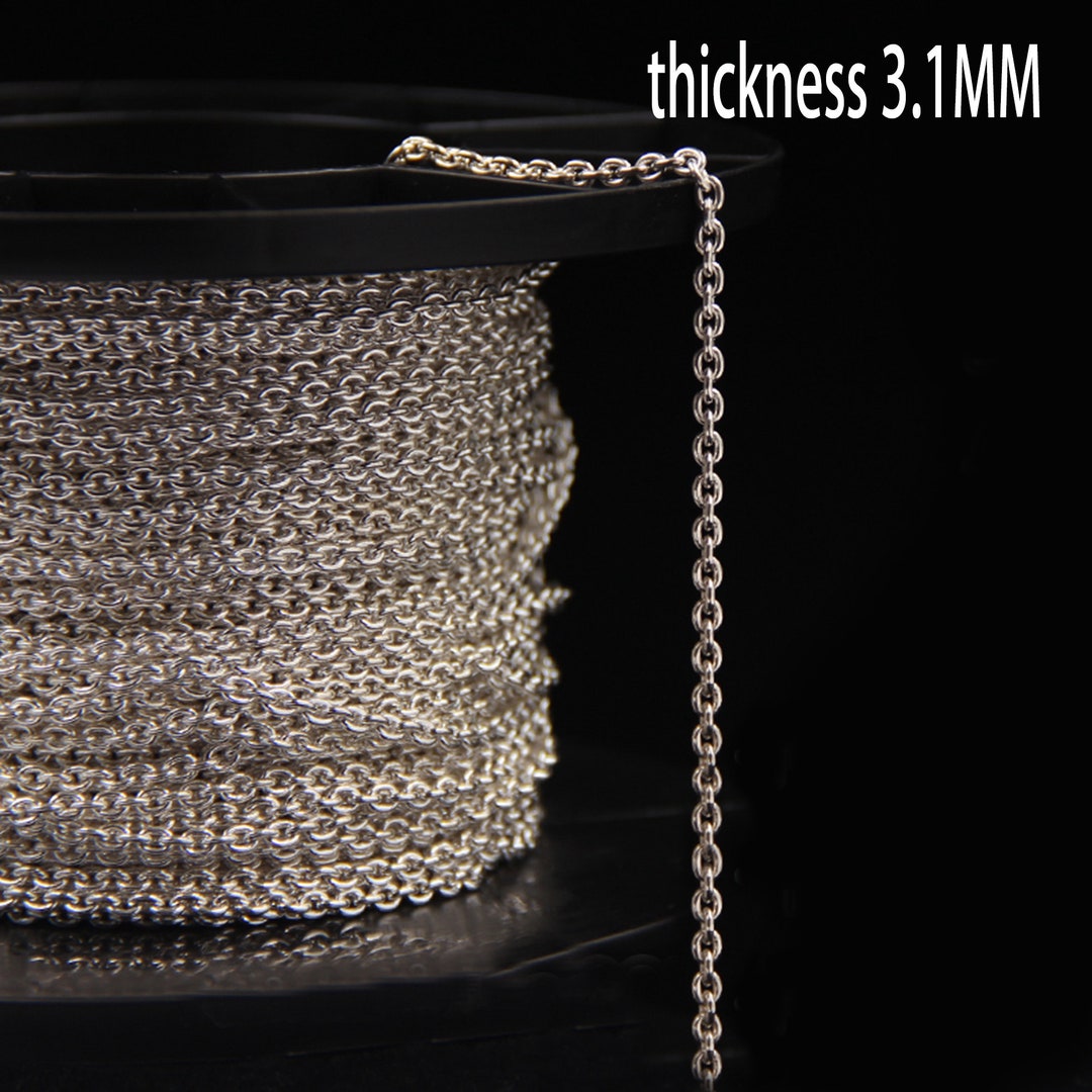 Sterling Silver Cable Chain, S925 Silver Cable Chain for Jewelry Making