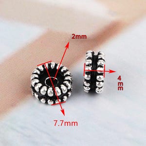 Sterling Silver Double Gear Beads, Steampunk Bead, Mechanical Bead, Clockwork Bead, Industrial Bead, Bracelet Spacer, Wheel Bead, Tire Bead