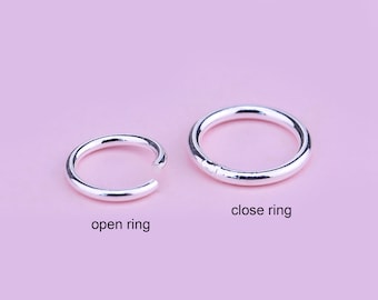 10 / 100 Stück Sterling Silber Biegering, s925 Silber offener Biegering für Schmuckherstellung Lieferungen, geschlossener Biegering 3 mm 4 mm 5 mm 6 mm 8 mm