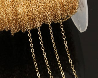14K Gold Filled Kabelkette, Gold Filled Kabelkette für die Schmuckherstellung, unfertige Kette Halskette Armband Filmmaterial 3.28 Fuß (ungefähr 1 Meter)