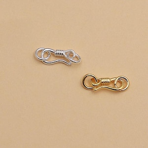 5pcs Sterling Silver S Clasps, s925 Silver Hook Clasp With Ring, Hook Clasp Connector, Clasp Connector, Hook Connector, Bracelet Clasps