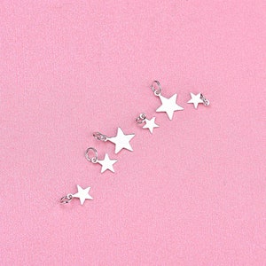 Sterling Silver Star Charm, s925 Silver Star Charm For Jewelry Making Supplies, Bracelet Charm, Earring Charm, Necklace Charm image 4