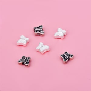 Sterling Silver Butterfly Beads, Winged Bead, Insect Bead, Garden Bead, Nature Bead, Bracelet Spacer,Animal Bead,Fluttering Bead,Summer Bead