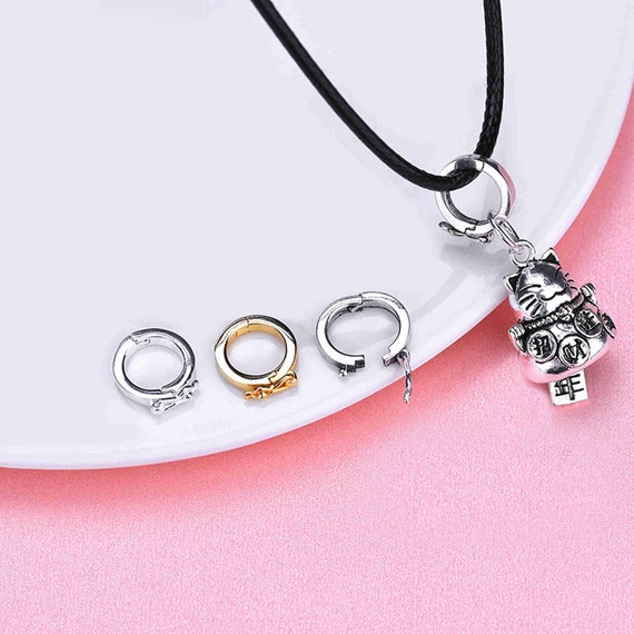 2 Fermoirs à Ressort (anneau Ressort) Pour Collier Argenté 8mm - NEUF Avec étiquettes
