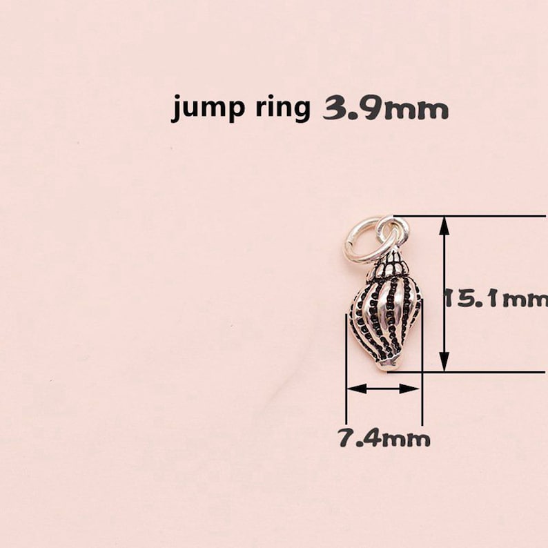 K&ouml;nnte beinhalten: Silberner Muschel-Anh&auml;nger mit detailliertem Design. Der Anh&auml;nger ist 15,1 mm hoch und 7,4 mm breit.