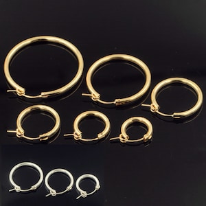 14K Gold Filled Eurowire Hoop Earring, Gold Filled Ear Hoops, Earring Component, Earwire Hoops 15mm 19mm 22mm 29mm 35mm