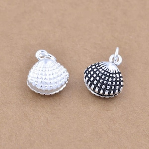 Sterling Silver Scallop Shell Charm Pendant, Beach Bracelet, Seaside Necklace, Ocean Earring, Summer Jewelry, Tropical Charm, Charms In Bulk