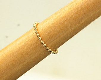 14K Gold Filled Ball Bead Chain Rings, Gold Filled Knuckle Ring, Beaded Chain Rings, Ball Bead Chain Ring, Dainty Rings