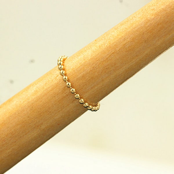 14K Gold Filled Ball Bead Chain Rings, Gold Filled Knuckle Ring, Beaded Chain Rings, Ball Bead Chain Ring, Dainty Rings