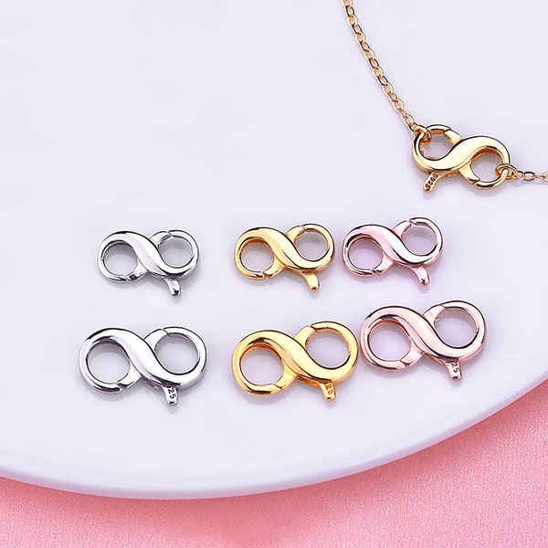 Sterling Silver Double Spring Rings, s925 Silver Infinity Spring Ring Clasp For Jewelry Making Supplies, Bracelet Spring Ring