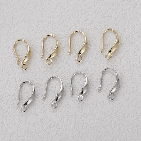 14K Gold Plated Ear Wires with Loop, Ball Dot Hook Earring, Earring Hook, Earring Component, Ear Wire Hook, Earring Jewelry Findings 9*18mm