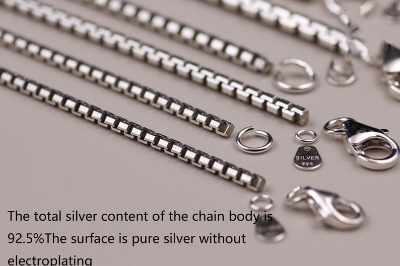 Sterling Silver Box Chain, S925 Silver Box Chain for Jewelry Making ...