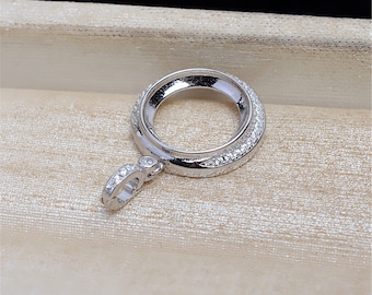 Hänginfattningar i sterlingsilver, infattningar i silver med runda bezel-koppar, ämnen i hängen, runda cabochon-infattningar i hängebas 12 mm 13 mm