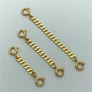 Extensões de corrente de prata esterlina com fecho de mola, corrente extensora de prata 925, corrente extensora de pulseira, corrente extensora de colar