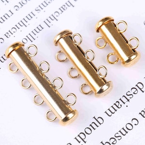 14K Gold Filled Layered Halskette Detangler, Gold Filled Halskette Detangler Verschluss Für Schmuckherstellung Zubehör, Perlenkette Bar Verschluss