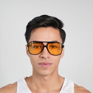 Black oversized aviator sunglasses on sale