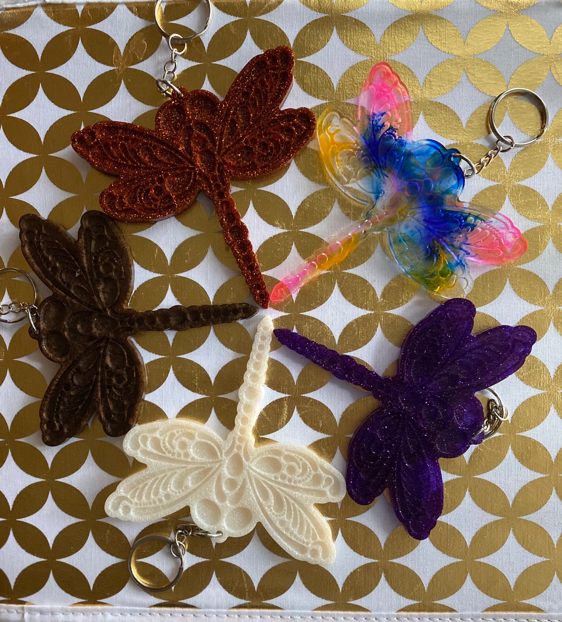 Colorful Dragonfly Keychain HandMade Etsy