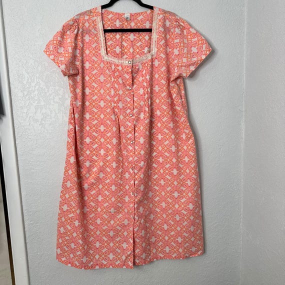 Vintage 80s Butterfly Kmart Pink Large Butterfly Nightgown Sleep Shirt Mumu